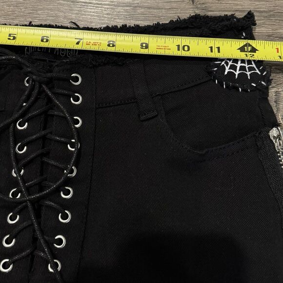 Dolls Kill Current Mood Jeans Women’s Small Black Lace Up Gothic Punk Pants Y2K - Picture 4 of 11